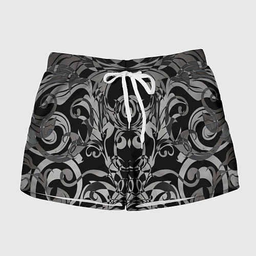 Женские шорты Серые паттерны / 3D-принт – фото 1