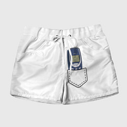 Шорты женские Нокиа 3310 в стиле 90х, цвет: 3D-принт