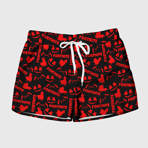 Женские шорты Fortnite pattern logo marshmello / 3D-принт – фото 1