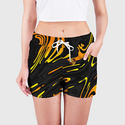 Шорты женские Porsche - Желтые разводы, цвет: 3D-принт — фото 2