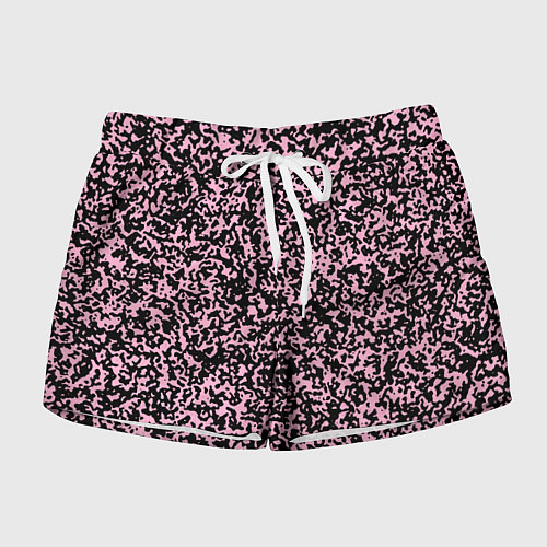 Женские шорты Чёрно-розовый пятнистый / 3D-принт – фото 1