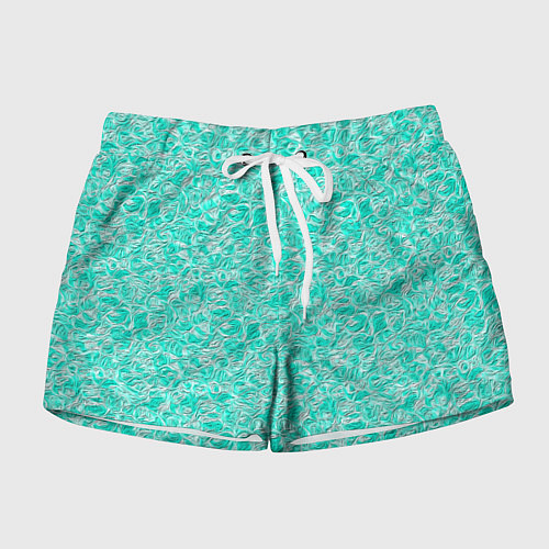 Женские шорты Абстрактный бирюзово-белый фон / 3D-принт – фото 1