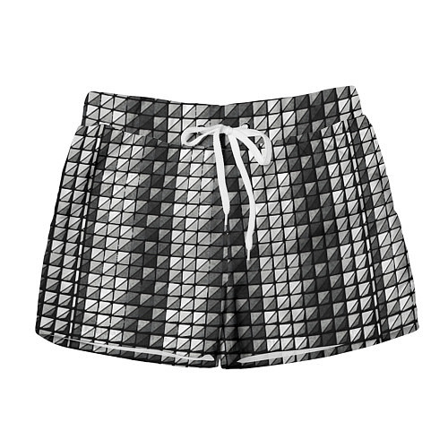 Женские шорты Чёрно-белые квадраты / 3D-принт – фото 1