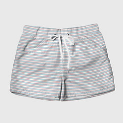 Женские шорты Белый в серо-голубую полоску