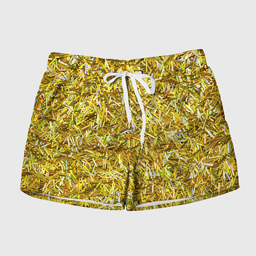 Женские шорты Золотые ленточки / 3D-принт – фото 1