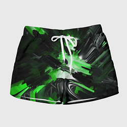 Женские шорты Green dark abstract geometry style