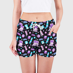 Шорты женские Game over 1980 1990, цвет: 3D-принт — фото 2