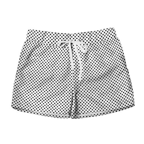 Женские шорты Белый в маленький чёрный квадрат / 3D-принт – фото 1