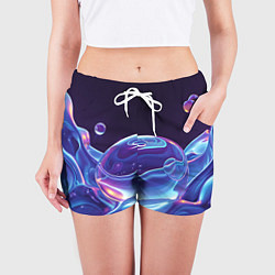 Шорты женские Космические мыльные пузыри, цвет: 3D-принт — фото 2