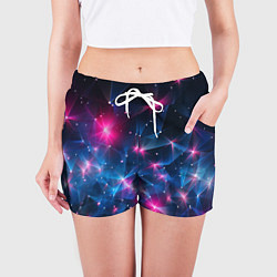 Шорты женские Яркие неоновые вспышки в космосе, цвет: 3D-принт — фото 2