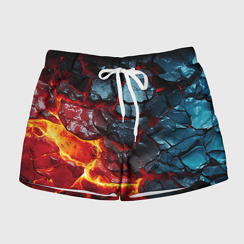 Женские шорты Темная огненная плитка / 3D-принт – фото 1