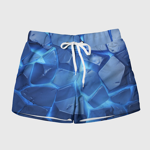 Женские шорты Синие ледяные плиты с разломом / 3D-принт – фото 1
