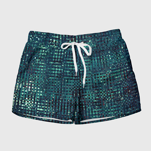 Женские шорты Сине-бирюзовый абстрактный / 3D-принт – фото 1