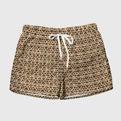 Женские шорты Магический узор чёрно-коричневый