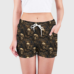 Шорты женские Черепа и узоры лакшери, цвет: 3D-принт — фото 2