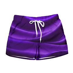 Шорты женские Фиолетовый шелк, цвет: 3D-принт