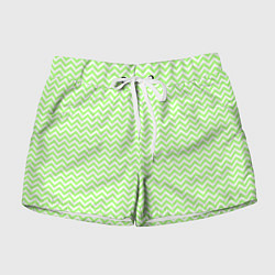 Женские шорты Светло-зелёный ломаные полосы