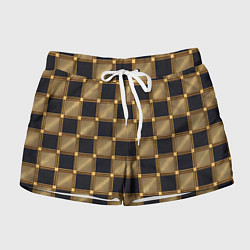 Шорты женские Узор в шахматную клетку из квадратов, цвет: 3D-принт