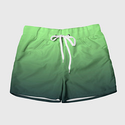 Шорты женские Градиент зелёный в синий, цвет: 3D-принт