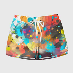 Шорты женские Акварельная абстракция - нейросеть, цвет: 3D-принт