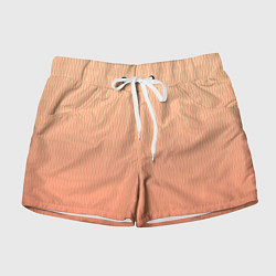 Шорты женские Градиент персиковый с волнистыми линиями, цвет: 3D-принт