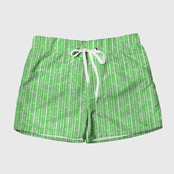 Шорты женские Светлый зелёный полосы-узоры, цвет: 3D-принт