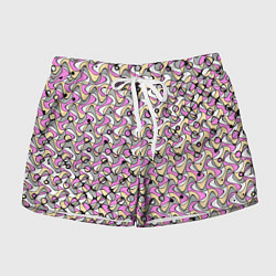 Женские шорты Абстрактный узор серо-розовый