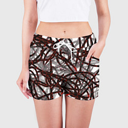 Шорты женские Красные энергетические кабели, цвет: 3D-принт — фото 2