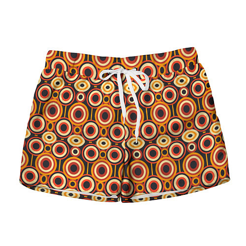 Женские шорты Африканские узоры круги / 3D-принт – фото 1
