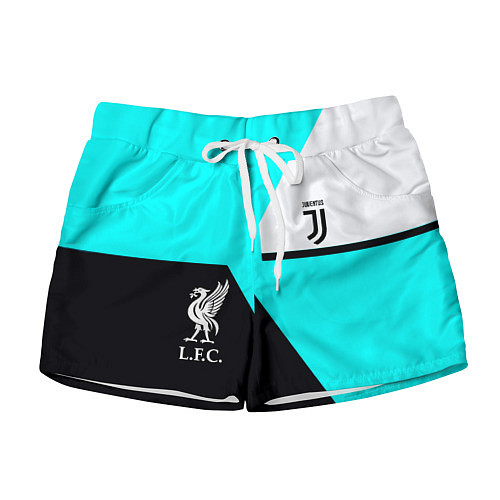 Женские шорты Juventus x Liverpool geometry / 3D-принт – фото 1