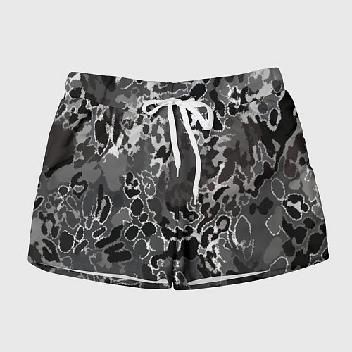 Женские шорты Чёрно-серый абстракция / 3D-принт – фото 1