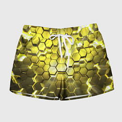 Шорты женские Золотые соты, цвет: 3D-принт