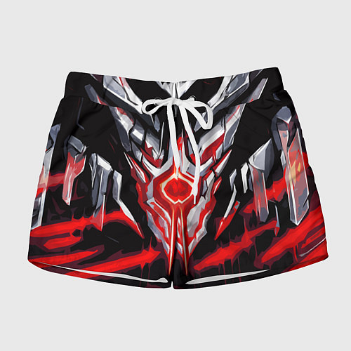 Женские шорты Абстрактная красная руна / 3D-принт – фото 1