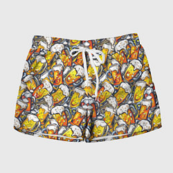 Шорты женские Граффити пиво пенное, цвет: 3D-принт