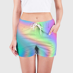 Шорты женские Бензиновый градиент, цвет: 3D-принт — фото 2