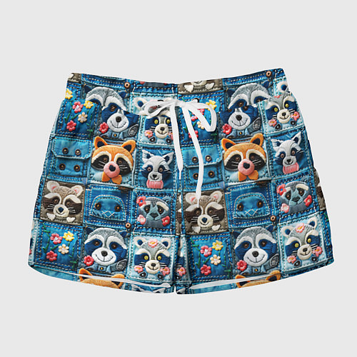 Женские шорты Пэчворк с энотами / 3D-принт – фото 1