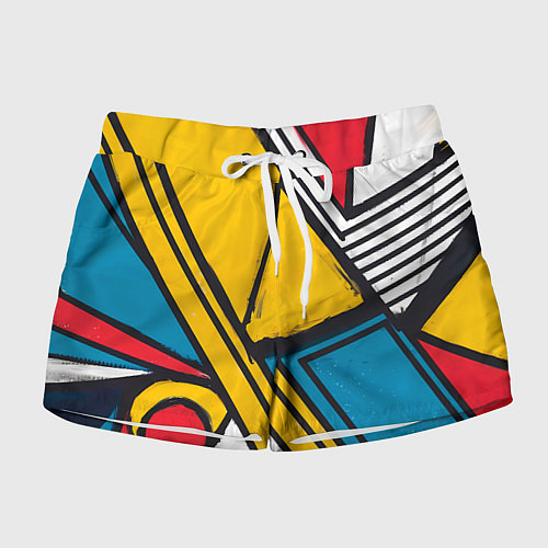 Женские шорты Загаражное граффити / 3D-принт – фото 1