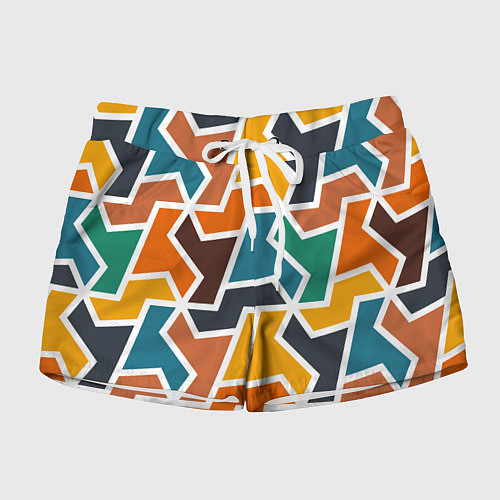 Женские шорты Геометрический узор разноцветный / 3D-принт – фото 1