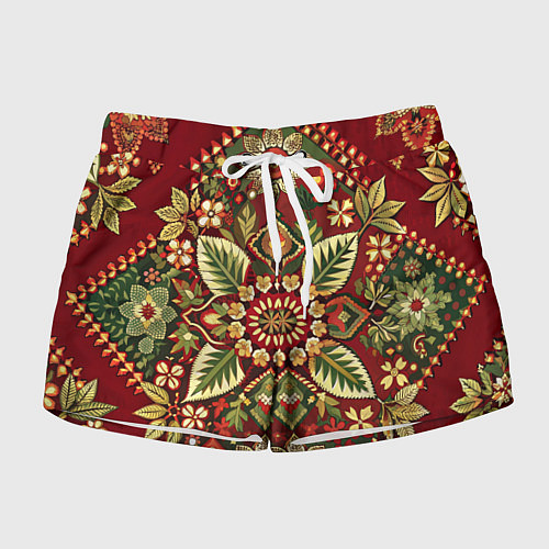 Женские шорты Русские классические узоры и орнамент / 3D-принт – фото 1