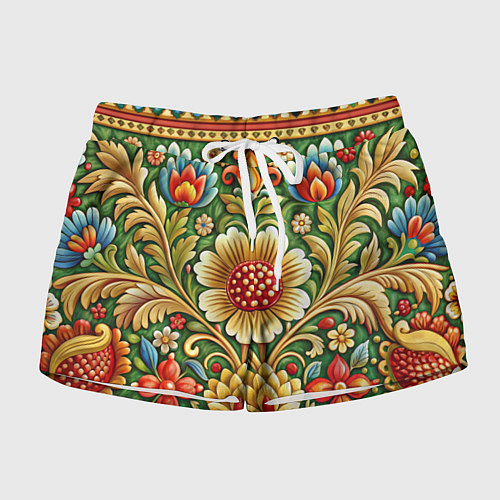 Женские шорты Стиль советского ковра узоры и орнамент / 3D-принт – фото 1