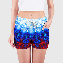 Шорты женские Душа моя Россия 1, цвет: 3D-принт — фото 2