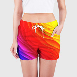 Шорты женские Абстрактные волны текстура, цвет: 3D-принт — фото 2