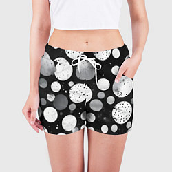 Шорты женские Круги на темном фоне, цвет: 3D-принт — фото 2