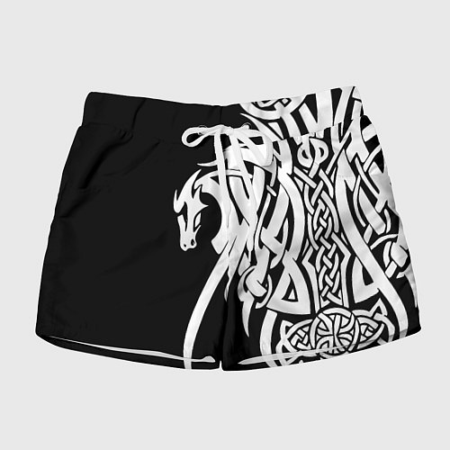Женские шорты Языческий кельтский орнамент тату / 3D-принт – фото 1
