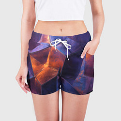 Шорты женские Искаженная геометрия с эффектом потертостей, цвет: 3D-принт — фото 2