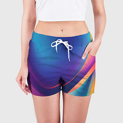 Шорты женские Красивый градиент абстракция, цвет: 3D-принт — фото 2