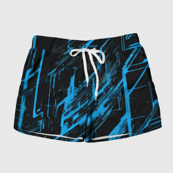 Женские шорты Blue stripes on a black background