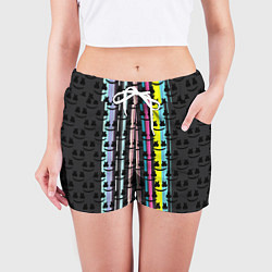 Шорты женские Marshmello dj pattern line, цвет: 3D-принт — фото 2