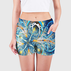 Шорты женские Оптический узор фрактальный, цвет: 3D-принт — фото 2
