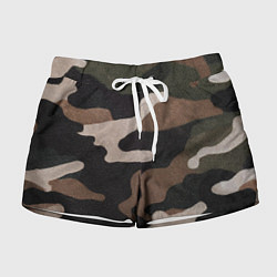 Шорты женские Армейский камуфляж, цвет: 3D-принт
